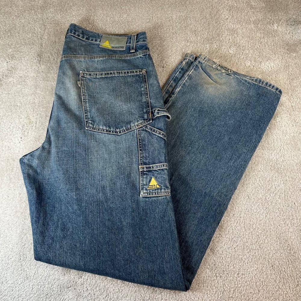 Levi's SilverTab Carpenter Jeans Men's 36x38 Blue Baggy Loose Fit Utility Denim